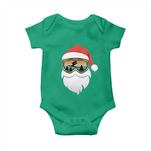 Funny Ski Christmas Winter Sport Skiing Santa Hat Baby Onesie TS11 Irish Green Print Your Wear