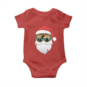 Funny Ski Christmas Winter Sport Skiing Santa Hat Baby Onesie TS11 Red Print Your Wear