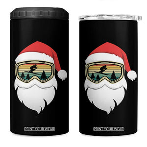 Funny Ski Christmas Winter Sport Skiing Santa Hat 4 in 1 Can Cooler Tumbler TS11 One Size: 16 oz Black Print Your Wear