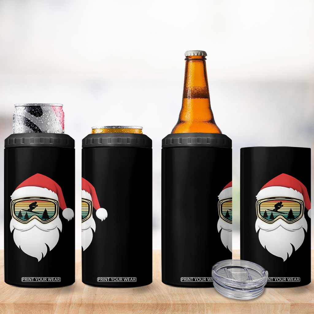 Funny Ski Christmas Winter Sport Skiing Santa Hat 4 in 1 Can Cooler Tumbler TS11 Print Your Wear