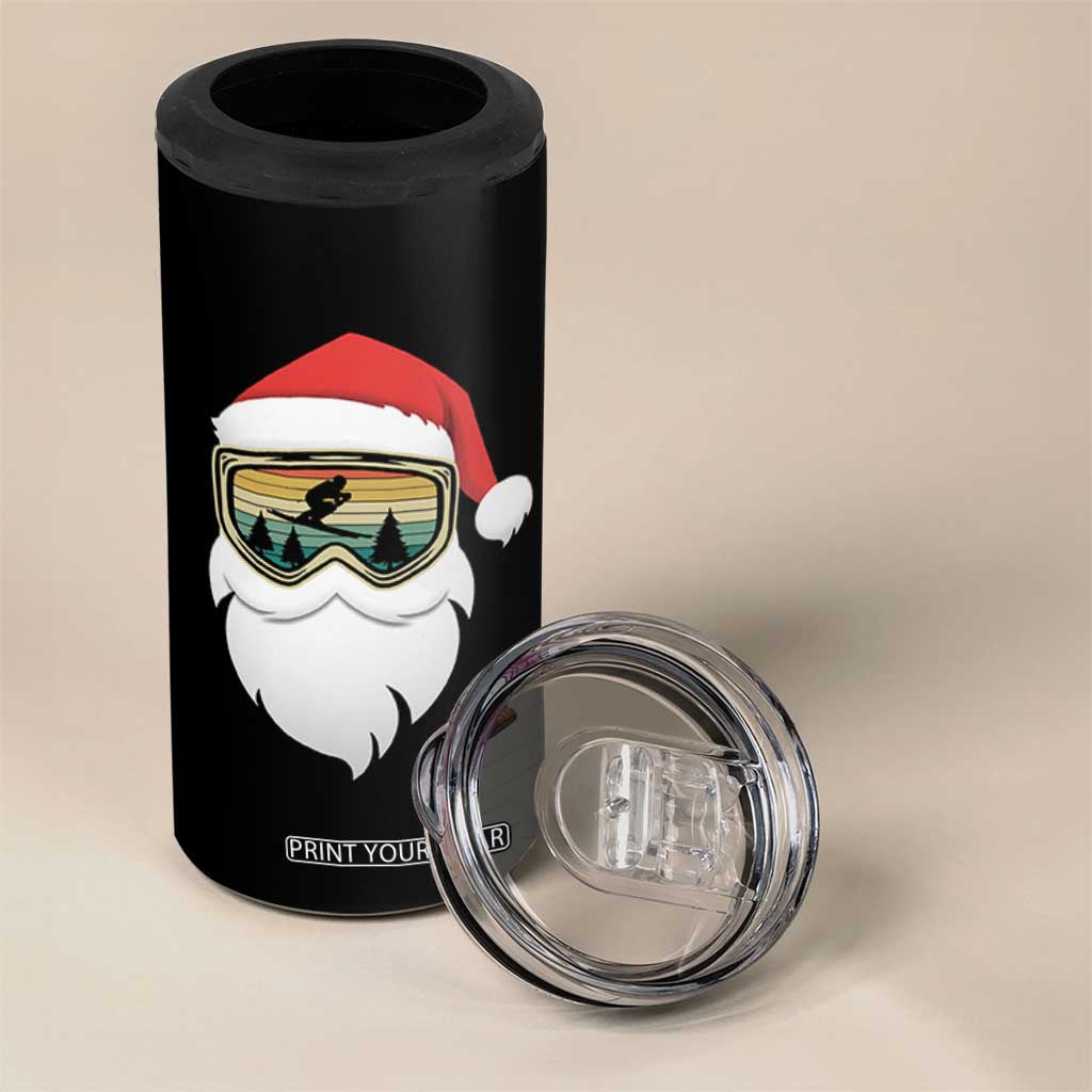 Funny Ski Christmas Winter Sport Skiing Santa Hat 4 in 1 Can Cooler Tumbler TS11 Print Your Wear