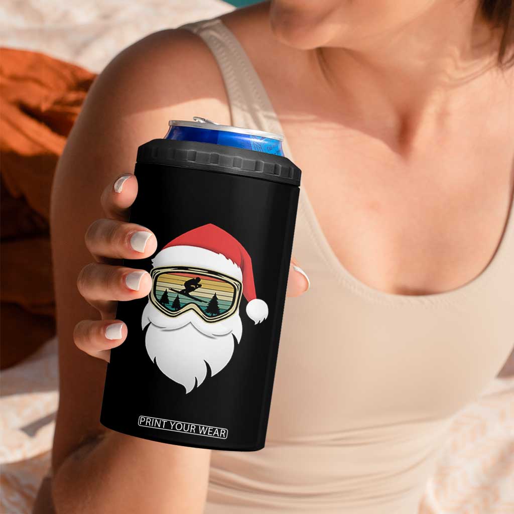 Funny Ski Christmas Winter Sport Skiing Santa Hat 4 in 1 Can Cooler Tumbler TS11 Print Your Wear