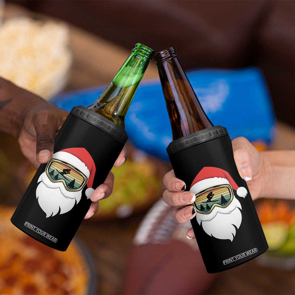 Funny Ski Christmas Winter Sport Skiing Santa Hat 4 in 1 Can Cooler Tumbler TS11 Print Your Wear