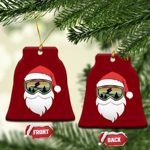 Funny Ski Christmas Winter Sport Skiing Santa Hat Ceramic Ornament TS11 Print Your Wear