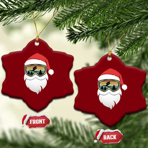 Funny Ski Christmas Winter Sport Skiing Santa Hat Ceramic Ornament TS11 Print Your Wear