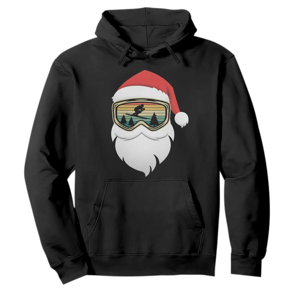 Funny Ski Christmas Winter Sport Skiing Santa Hat Hoodie TS11 Black Print Your Wear