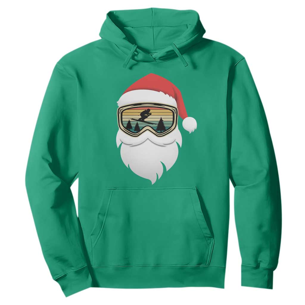 Funny Ski Christmas Winter Sport Skiing Santa Hat Hoodie TS11 Irish Green Print Your Wear