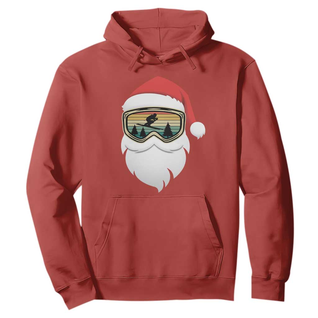 Funny Ski Christmas Winter Sport Skiing Santa Hat Hoodie TS11 Red Print Your Wear