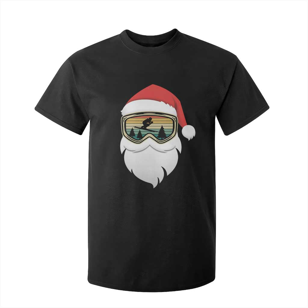 Funny Ski Christmas Winter Sport Skiing Santa Hat T Shirt For Kid TS11 Black Print Your Wear