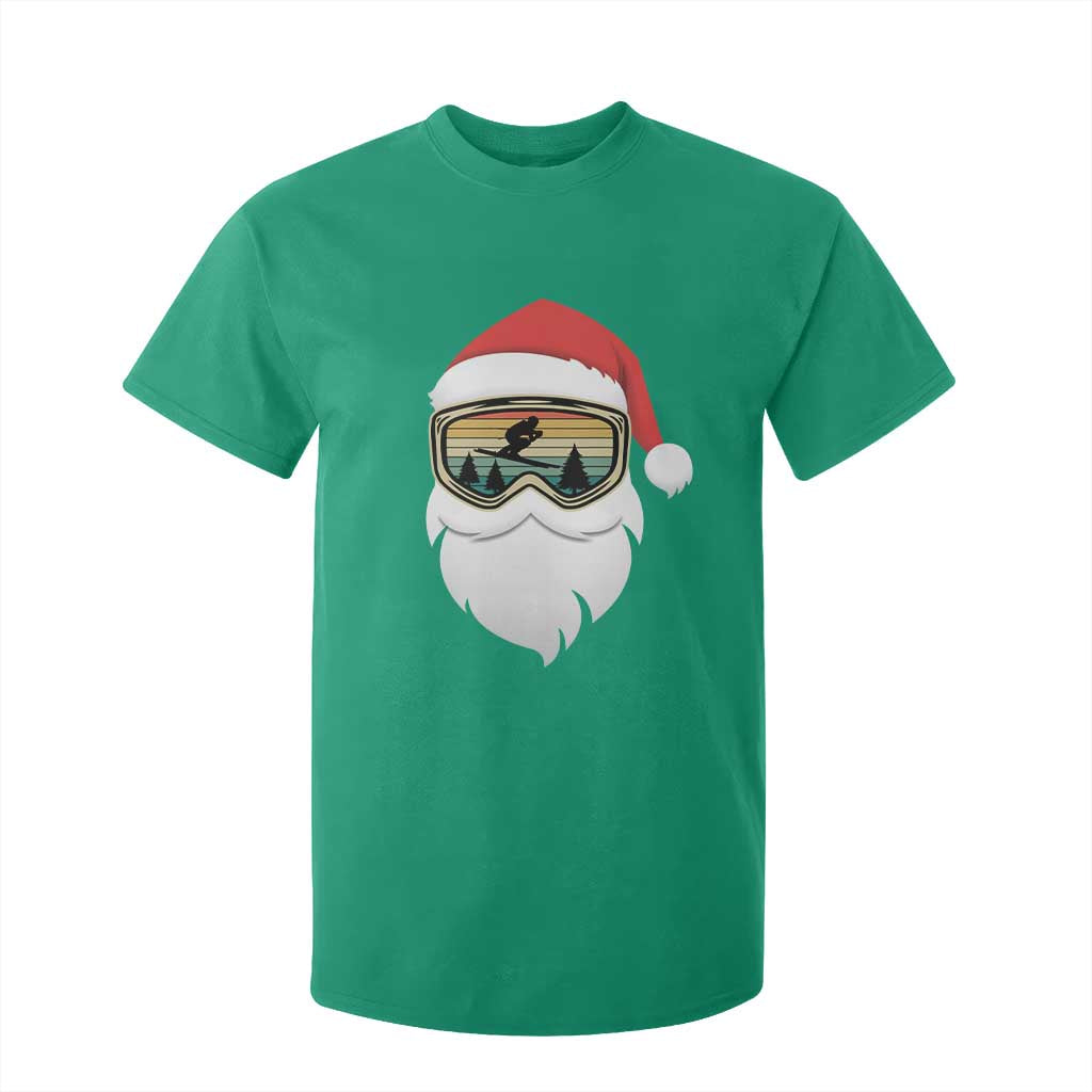 Funny Ski Christmas Winter Sport Skiing Santa Hat T Shirt For Kid TS11 Irish Green Print Your Wear