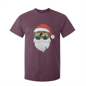 Funny Ski Christmas Winter Sport Skiing Santa Hat T Shirt For Kid TS11 Maroon Print Your Wear