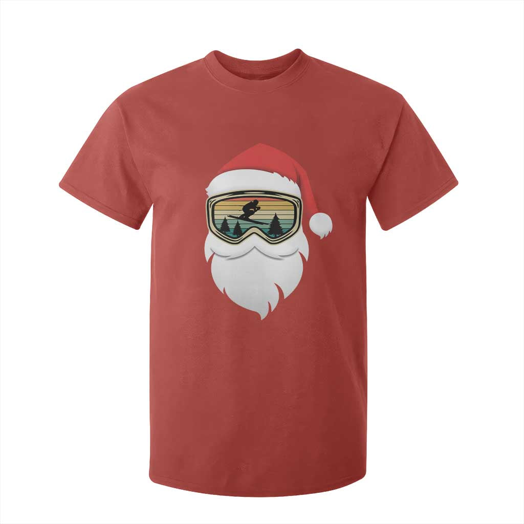 Funny Ski Christmas Winter Sport Skiing Santa Hat T Shirt For Kid TS11 Red Print Your Wear