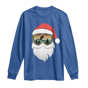 Funny Ski Christmas Winter Sport Skiing Santa Hat Long Sleeve Shirt TS11 Royal Blue Print Your Wear