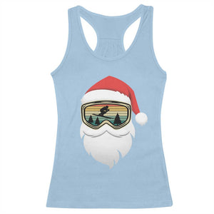 Funny Ski Christmas Winter Sport Skiing Santa Hat Racerback Tank Top TS11 Light Blue Print Your Wear