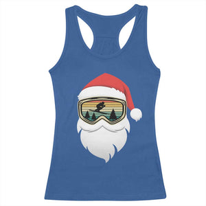 Funny Ski Christmas Winter Sport Skiing Santa Hat Racerback Tank Top TS11 Royal Blue Print Your Wear