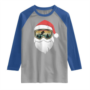 Funny Ski Christmas Winter Sport Skiing Santa Hat Raglan Shirt TS11 Sport Gray Royal Print Your Wear