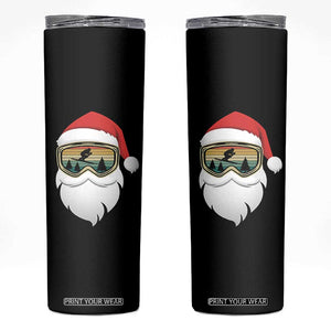 Funny Ski Christmas Winter Sport Skiing Santa Hat Skinny Tumbler TS11 Black Print Your Wear