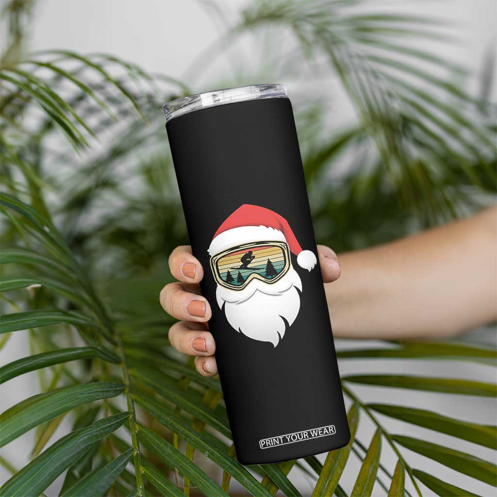 Funny Ski Christmas Winter Sport Skiing Santa Hat Skinny Tumbler TS11 Print Your Wear