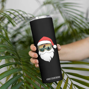 Funny Ski Christmas Winter Sport Skiing Santa Hat Skinny Tumbler TS11 Print Your Wear