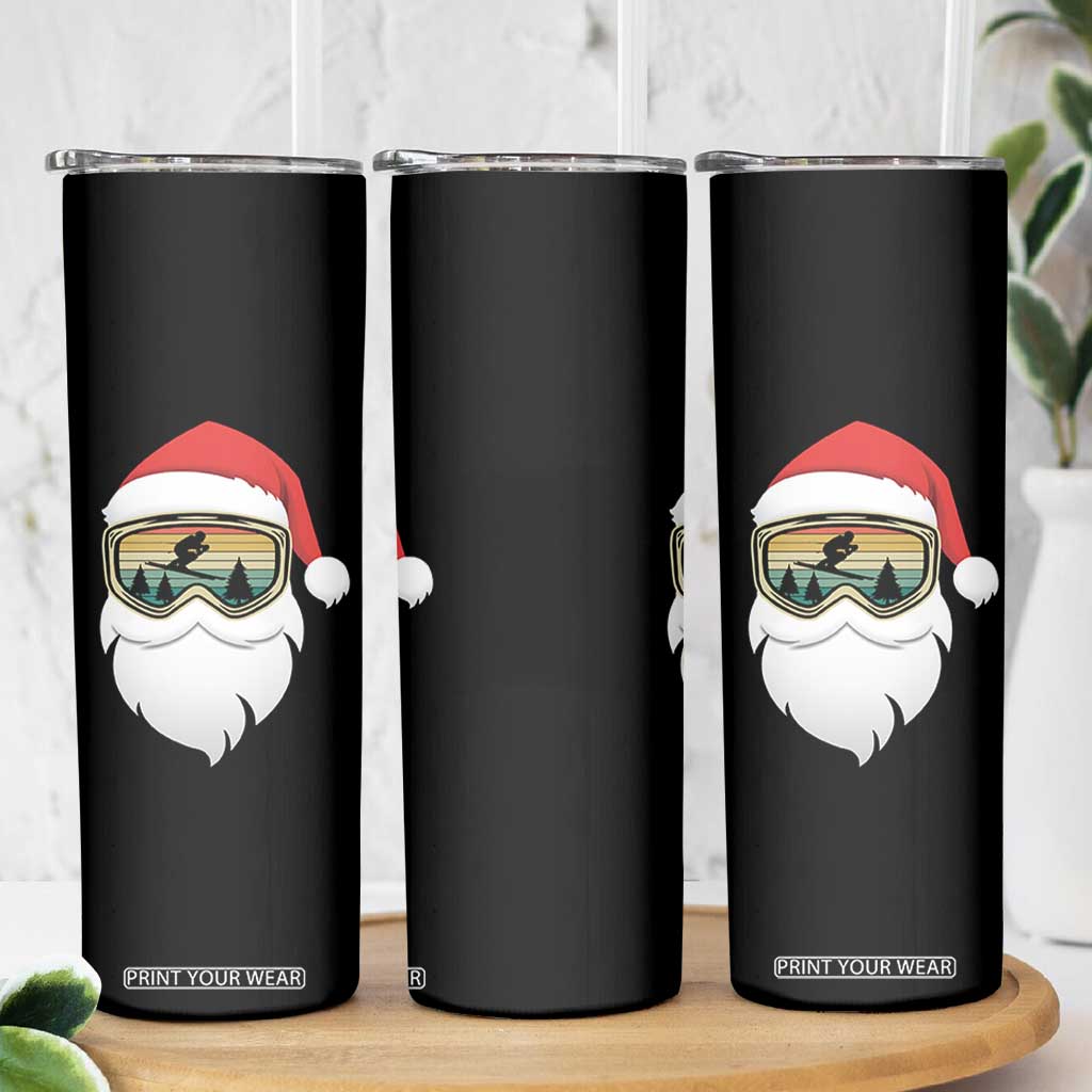Funny Ski Christmas Winter Sport Skiing Santa Hat Skinny Tumbler TS11 Print Your Wear