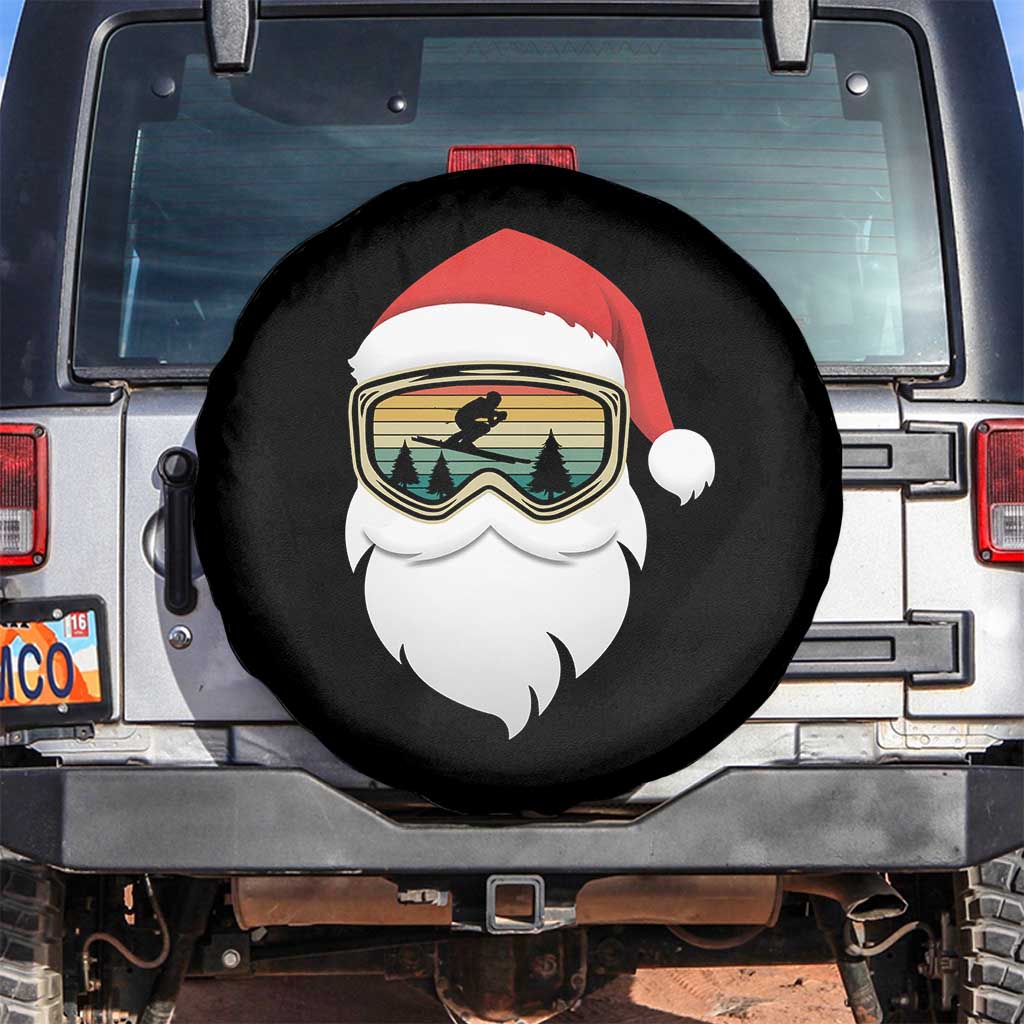 Funny Ski Christmas Winter Sport Skiing Santa Hat Spare Tire Cover TS11 No hole Black Print Your Wear