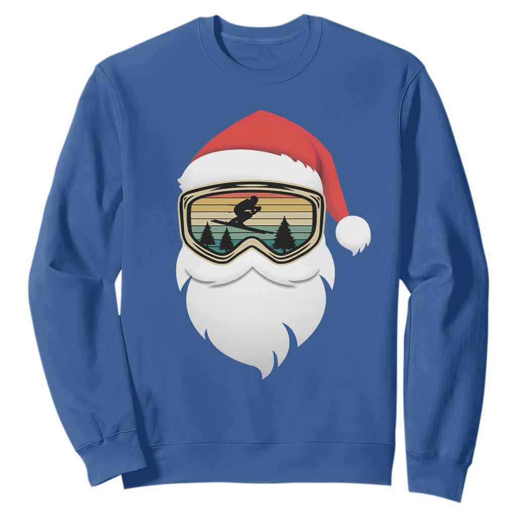 Funny Ski Christmas Winter Sport Skiing Santa Hat Sweatshirt TS11 Royal Blue Print Your Wear