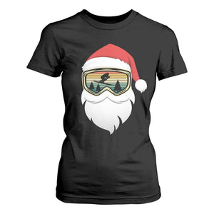 Funny Ski Christmas Winter Sport Skiing Santa Hat T Shirt For Women TS11 Black Print Your Wear