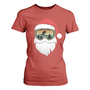 Funny Ski Christmas Winter Sport Skiing Santa Hat T Shirt For Women TS11 Red Print Your Wear