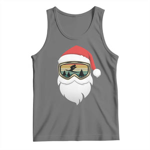 Funny Ski Christmas Winter Sport Skiing Santa Hat Tank Top TS11 Black Heather Print Your Wear
