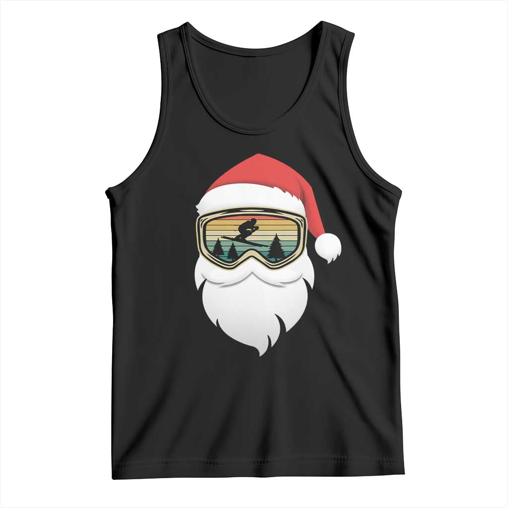 Funny Ski Christmas Winter Sport Skiing Santa Hat Tank Top TS11 Black Print Your Wear