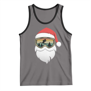 Funny Ski Christmas Winter Sport Skiing Santa Hat Tank Top TS11 Deep Heather Black Print Your Wear