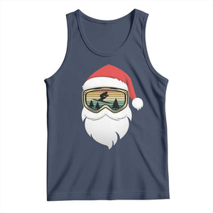 Funny Ski Christmas Winter Sport Skiing Santa Hat Tank Top TS11 Navy Print Your Wear