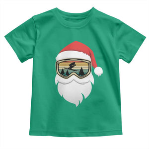 Funny Ski Christmas Winter Sport Skiing Santa Hat Toddler T Shirt TS11 Irish Green Print Your Wear