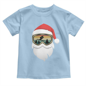 Funny Ski Christmas Winter Sport Skiing Santa Hat Toddler T Shirt TS11 Light Blue Print Your Wear
