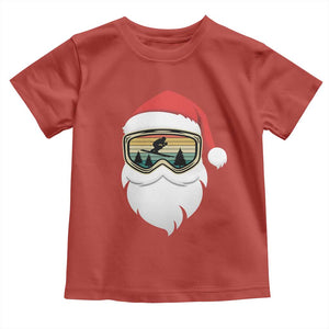 Funny Ski Christmas Winter Sport Skiing Santa Hat Toddler T Shirt TS11 Red Print Your Wear