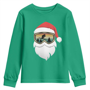 Funny Ski Christmas Winter Sport Skiing Santa Hat Youth Sweatshirt TS11 Irish Green Print Your Wear