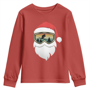 Funny Ski Christmas Winter Sport Skiing Santa Hat Youth Sweatshirt TS11 Red Print Your Wear