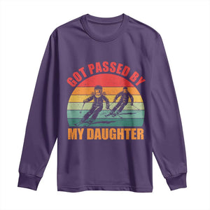 Funny Skiing Ski Dad Long Sleeve Shirt Got Passed By My Daughter Retro Vintage TS11 Purple Print Your Wear