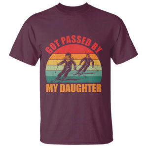 Funny Skiing Ski Dad T Shirt - Got Passed By My Daughter Retro Vintage TS11 Maroon Print Your Wear