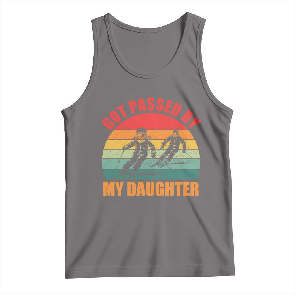 Funny Skiing Ski Dad Tank Top Got Passed By My Daughter Retro Vintage TS11 Deep Heather Print Your Wear