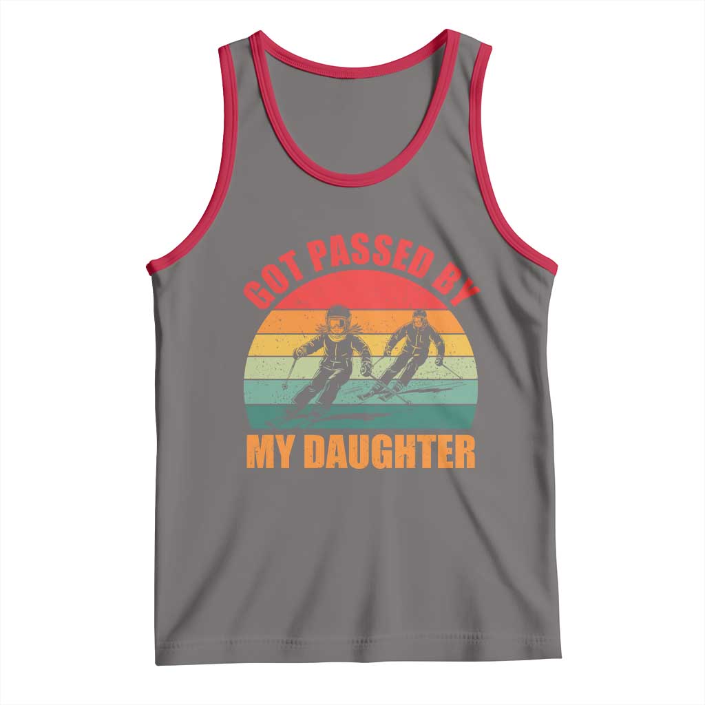 Funny Skiing Ski Dad Tank Top Got Passed By My Daughter Retro Vintage TS11 Deep Heather Red Print Your Wear