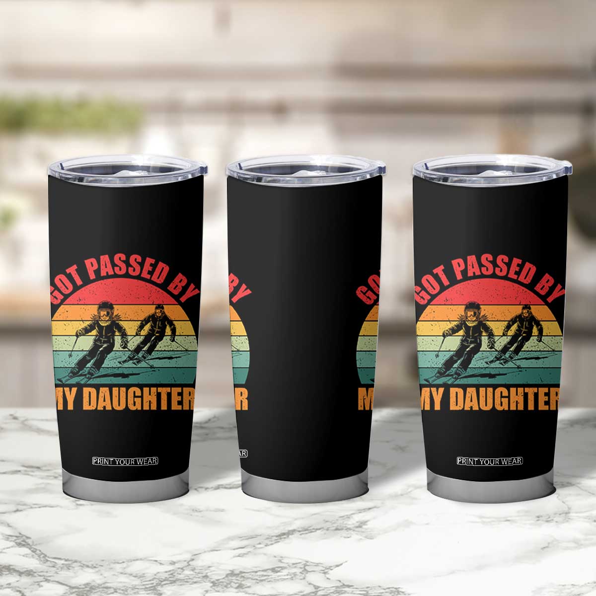 Funny Skiing Ski Dad Tumbler Cup Got Passed By My Daughter Retro Vintage TS11 Print Your Wear