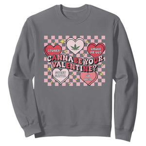 Funny Valentine's Day Weed Cannabis Marijuana Sweatshirt Cannabe Your Valentine Heart TS11 Charcoal Print Your Wear