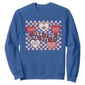 Funny Valentine's Day Weed Cannabis Marijuana Sweatshirt Cannabe Your Valentine Heart TS11 Royal Blue Print Your Wear