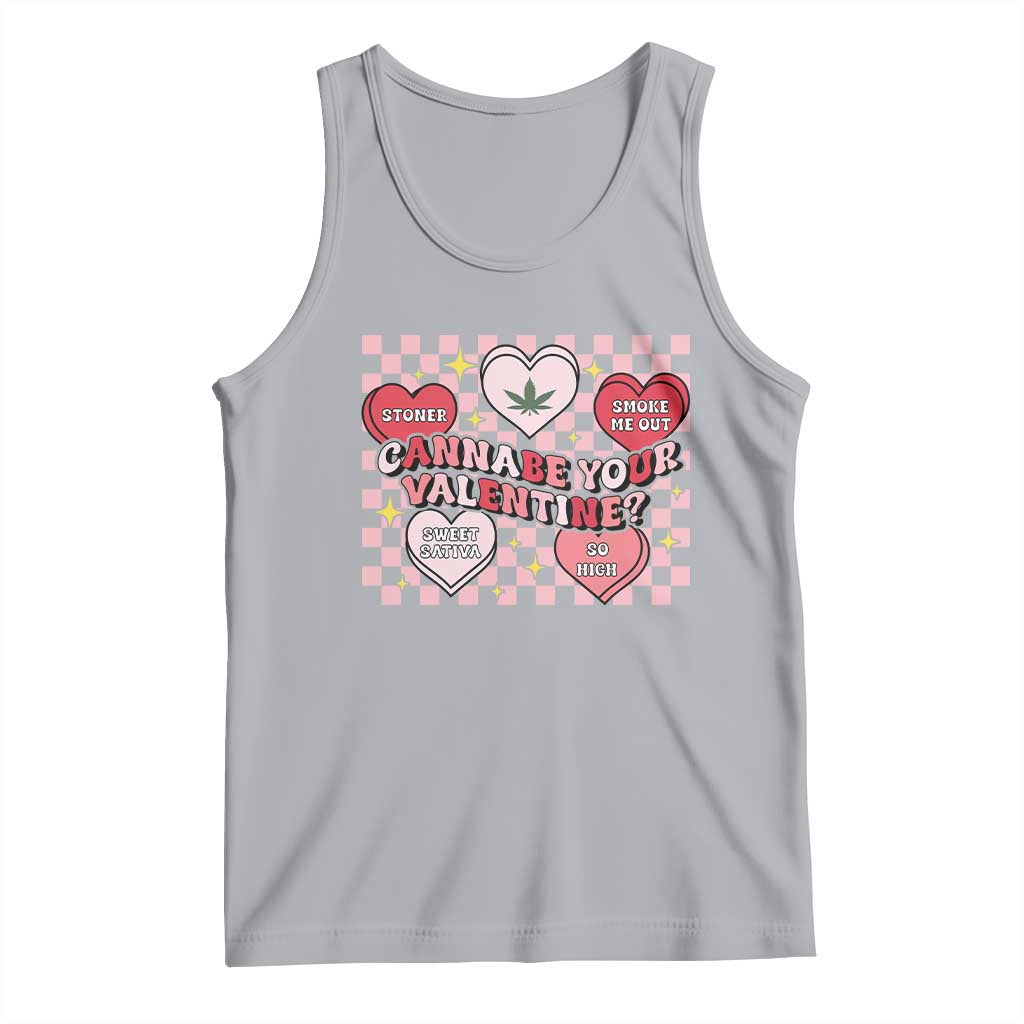 Funny Valentine's Day Weed Cannabis Marijuana Tank Top Cannabe Your Valentine Heart TS11 Athletic Heather Print Your Wear