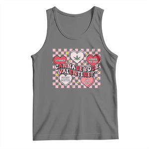 Funny Valentine's Day Weed Cannabis Marijuana Tank Top Cannabe Your Valentine Heart TS11 Black Heather Print Your Wear