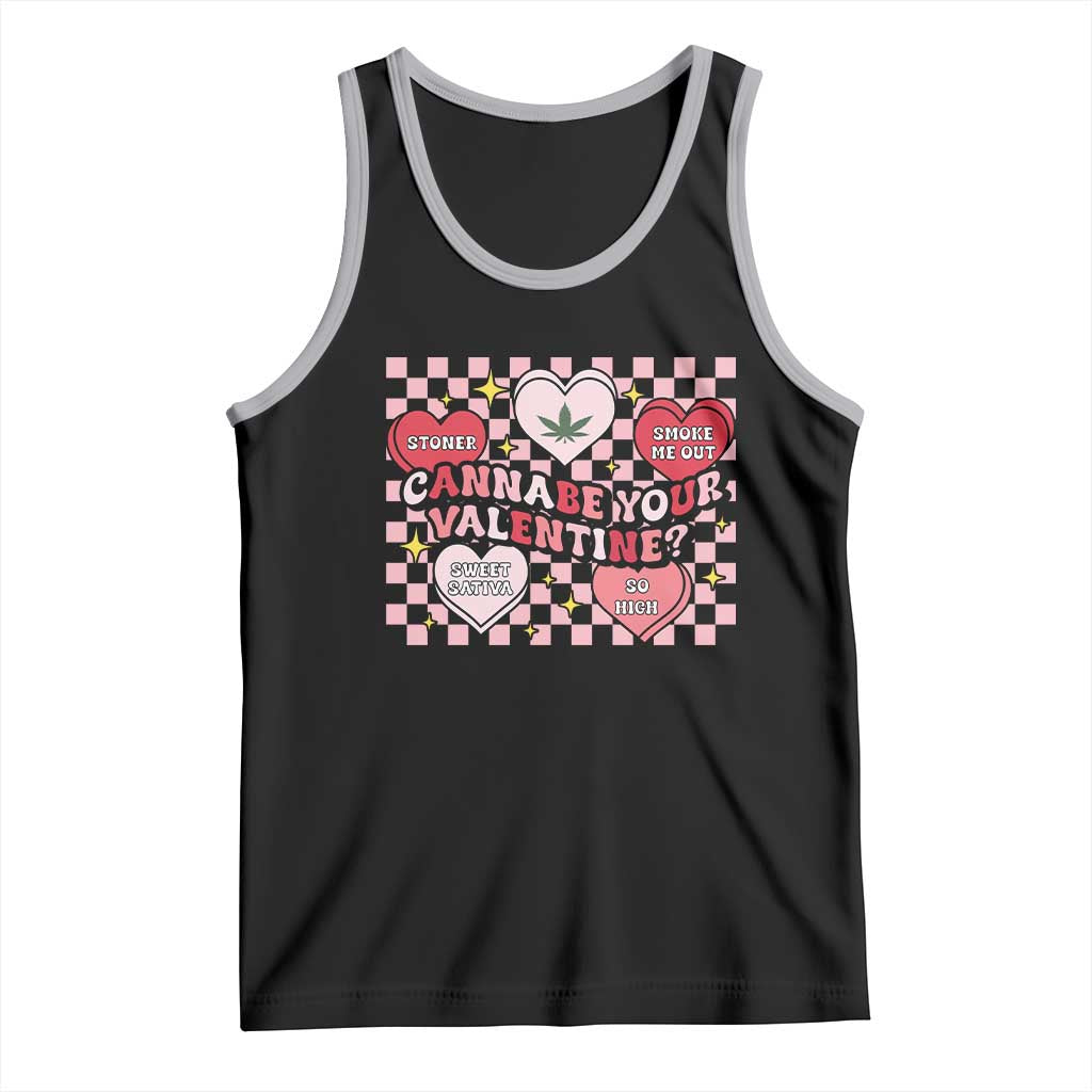 Funny Valentine's Day Weed Cannabis Marijuana Tank Top Cannabe Your Valentine Heart TS11 Black Athletic Heather Print Your Wear