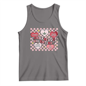 Funny Valentine's Day Weed Cannabis Marijuana Tank Top Cannabe Your Valentine Heart TS11 Deep Heather Print Your Wear