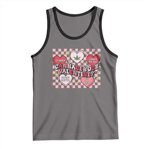 Funny Valentine's Day Weed Cannabis Marijuana Tank Top Cannabe Your Valentine Heart TS11 Deep Heather Black Print Your Wear