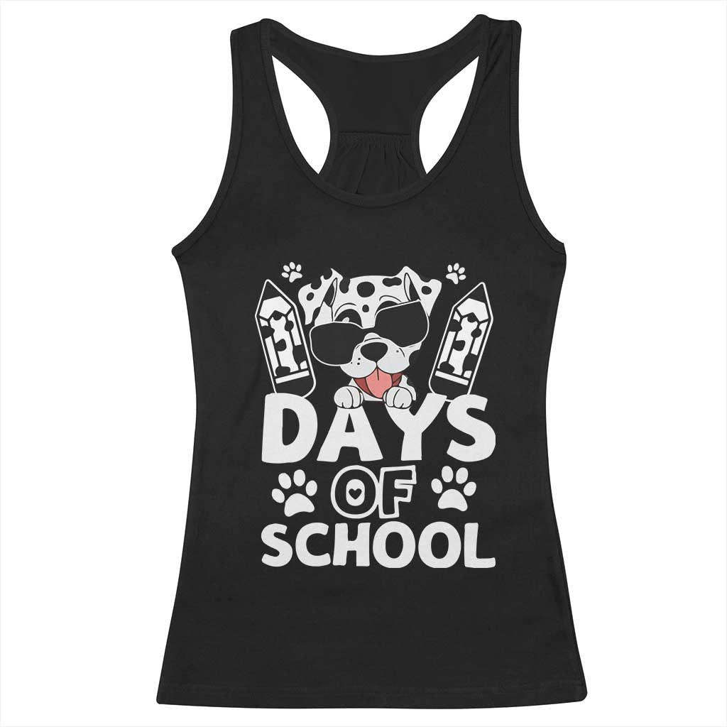Funny 101 Days Of School Dalmatian Dog Racerback Tank Top 100th Day Of School TS11 Black Print Your Wear